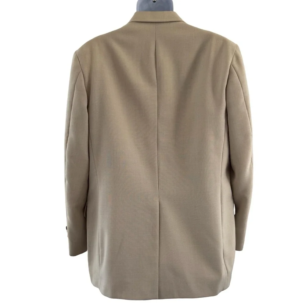 Vintage Palm Beach Blazer Mens Large Beige Wool Gold Button Classic USA 90s